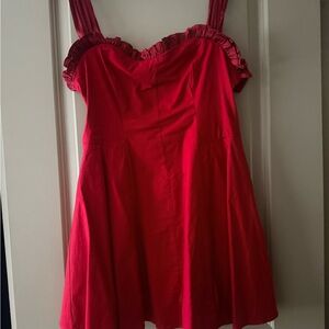 Red Ruffled Free People Mini Dress